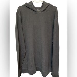 Sonoma Dark Gray Waffle Knit Hooded Long Sleeve Shirt NWOT